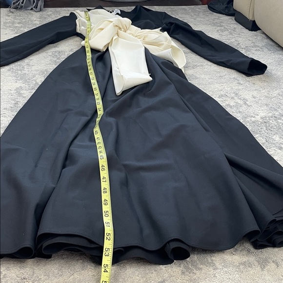 NWT Rosie Assoulin Sash Yay Dress Two Tone Wrap Maxi Black White Sz 8 - Picture 12 of 15